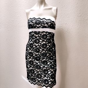 Fredrick's of Hollywood Size 10 Black lace strapless mini dress. Prom. $25